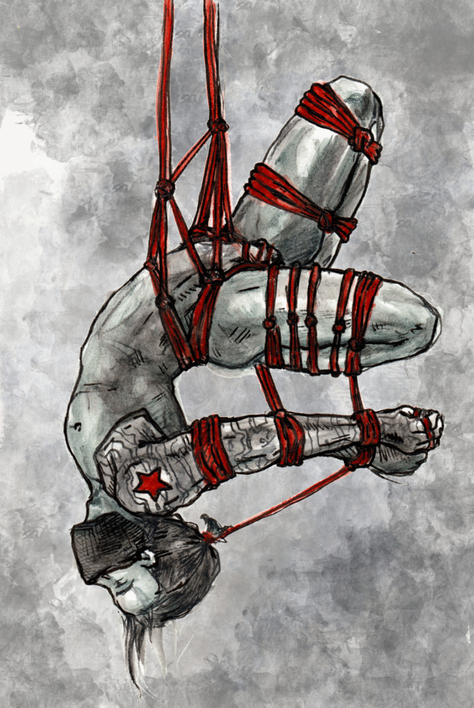 upside down hogtie
